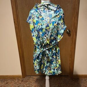 BeBop Blue and Green Floral Romper